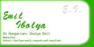 emil ibolya business card